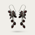 Gorgeous sterling silver danglers with red garnet drops