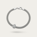 Blisse Allure Sterling Silver Pear shaped Cz Mesh linked Bracelet