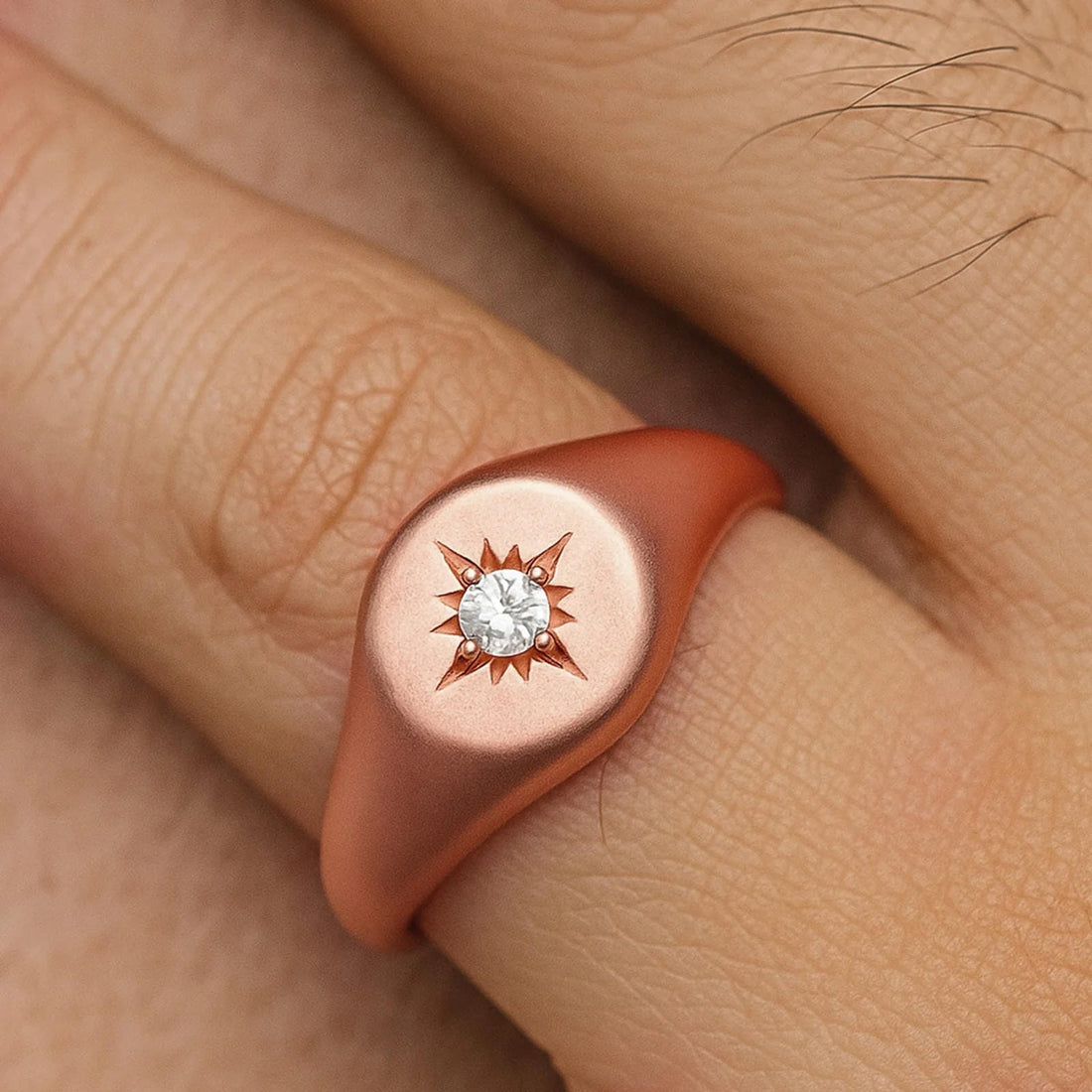 Gold-finish ring with diamond accent design For Men - Blisseallure.in