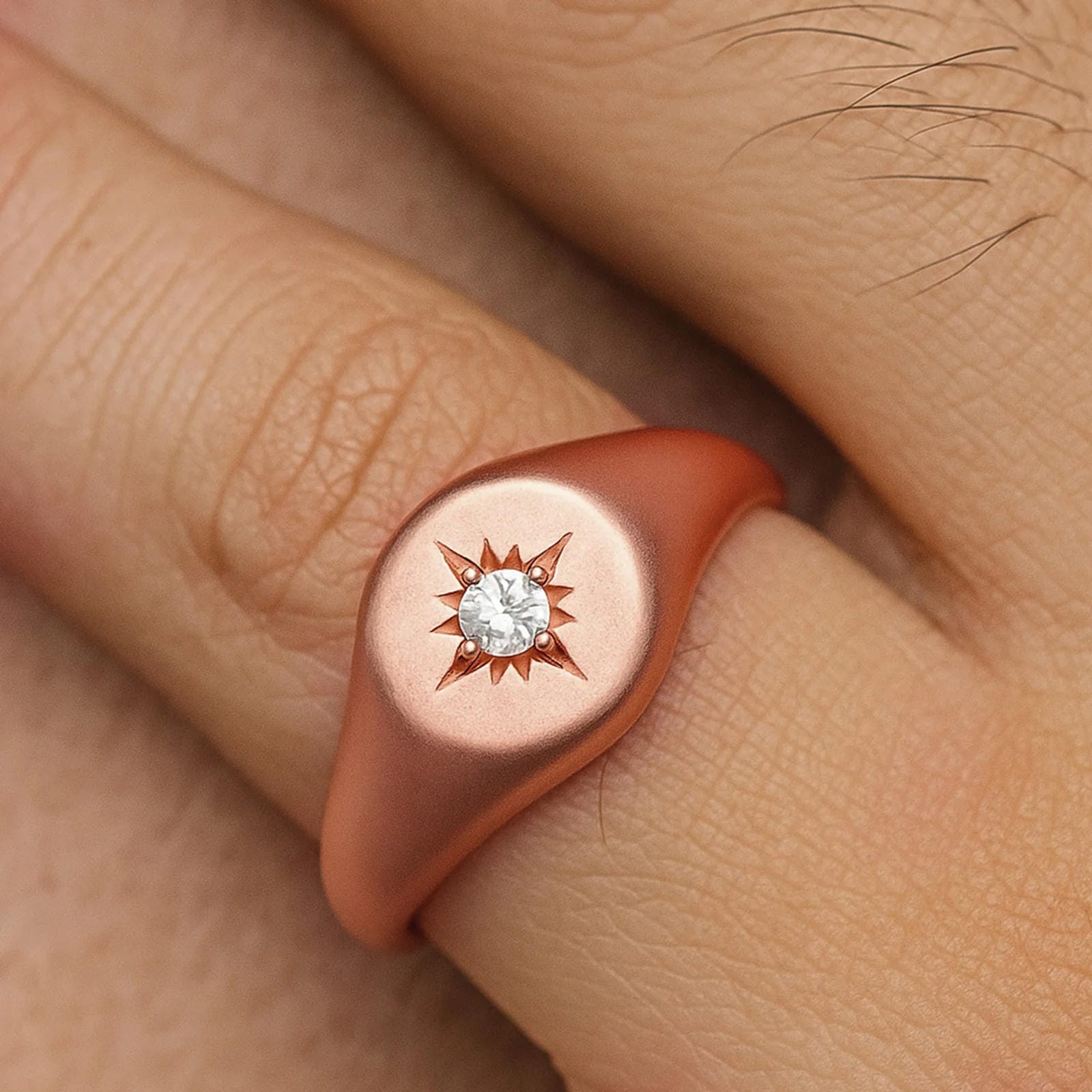 Gold-finish ring with diamond accent design For Men - Blisseallure.in