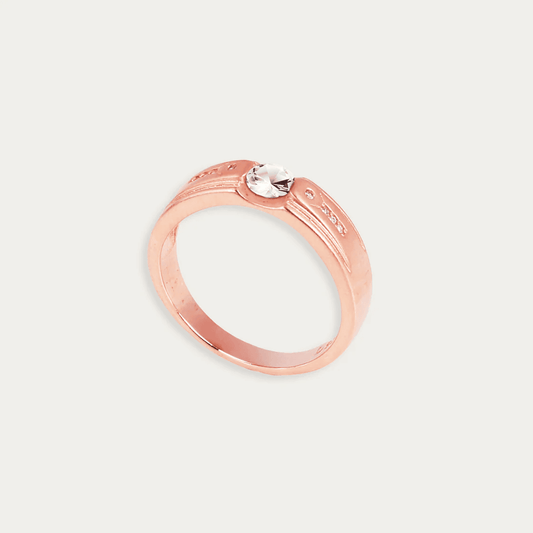 Elegant Rose Gold and Silver Ring for Men – Diamond Accent - Blisseallure.in