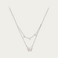 Blisse Allure Sterling Silver Butterfly Motif Layered Necklace