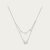 Blisse Allure Sterling Silver Butterfly Motif Layered Necklace