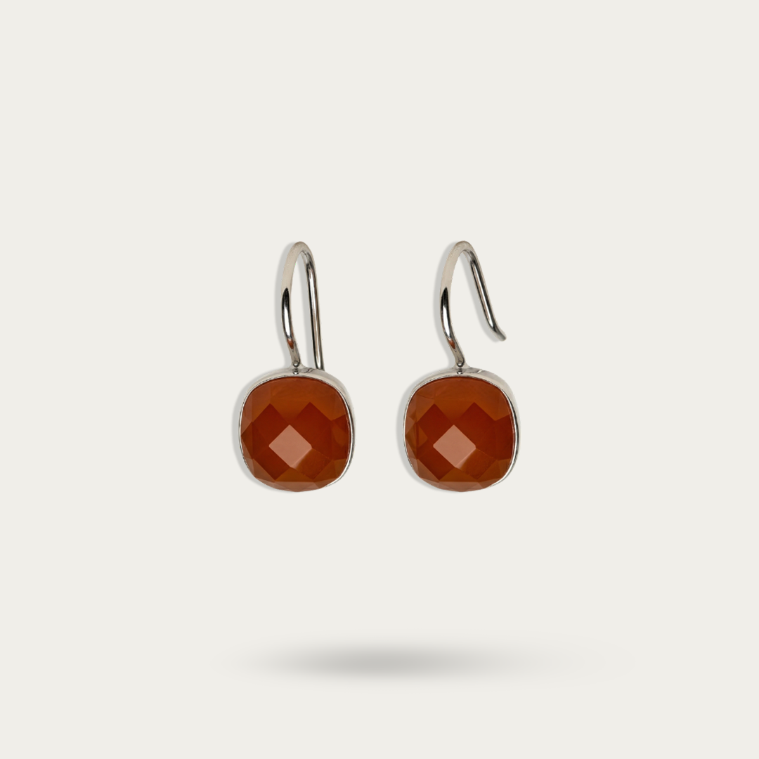 Blisse Allure Carnelian Stone Drop Sterling Silver Earring