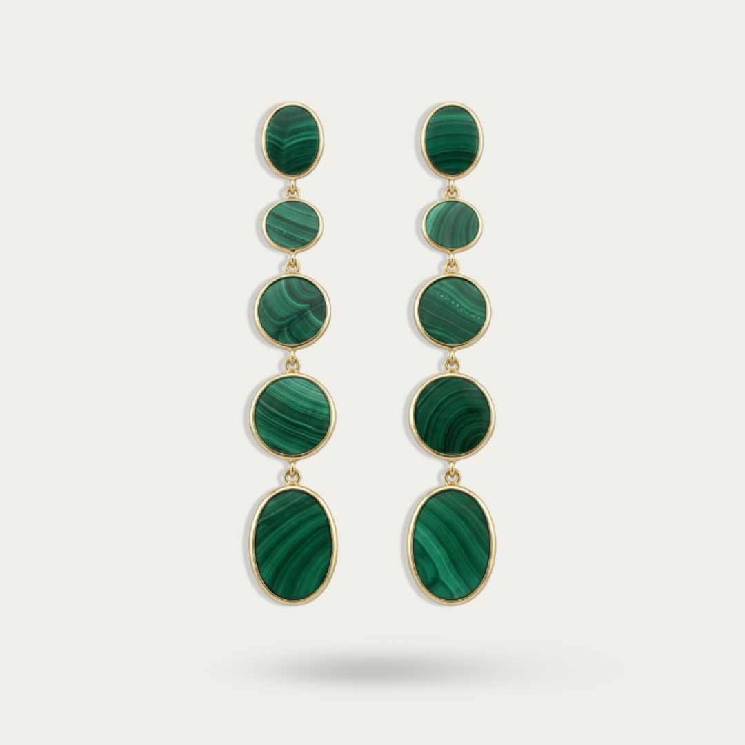 Blisse Allure Sterling Silver Malachite Danglers