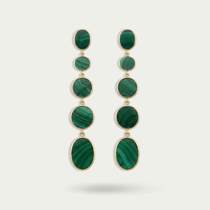Blisse Allure Sterling Silver Malachite Danglers