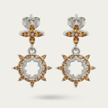 White cubic zirconia silver earrings