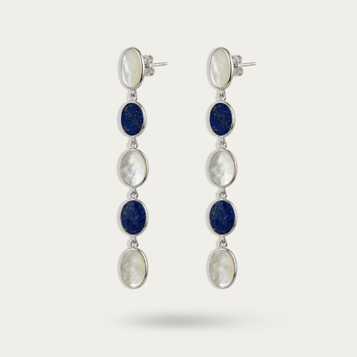Blisse Allure Lapis lazuli and Mother of Pearl Danglers