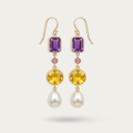 Blisse Allure Sterling Silver Multi stone Danglers for women