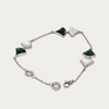 Blisse Allure Mother of Pearl with Malachite Sterling Silver Bracelet