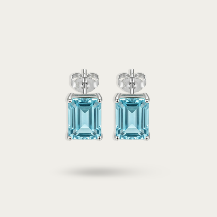 Blisse Allure 925 Sterling Silver Sky Blue Topaz Stud Earrings