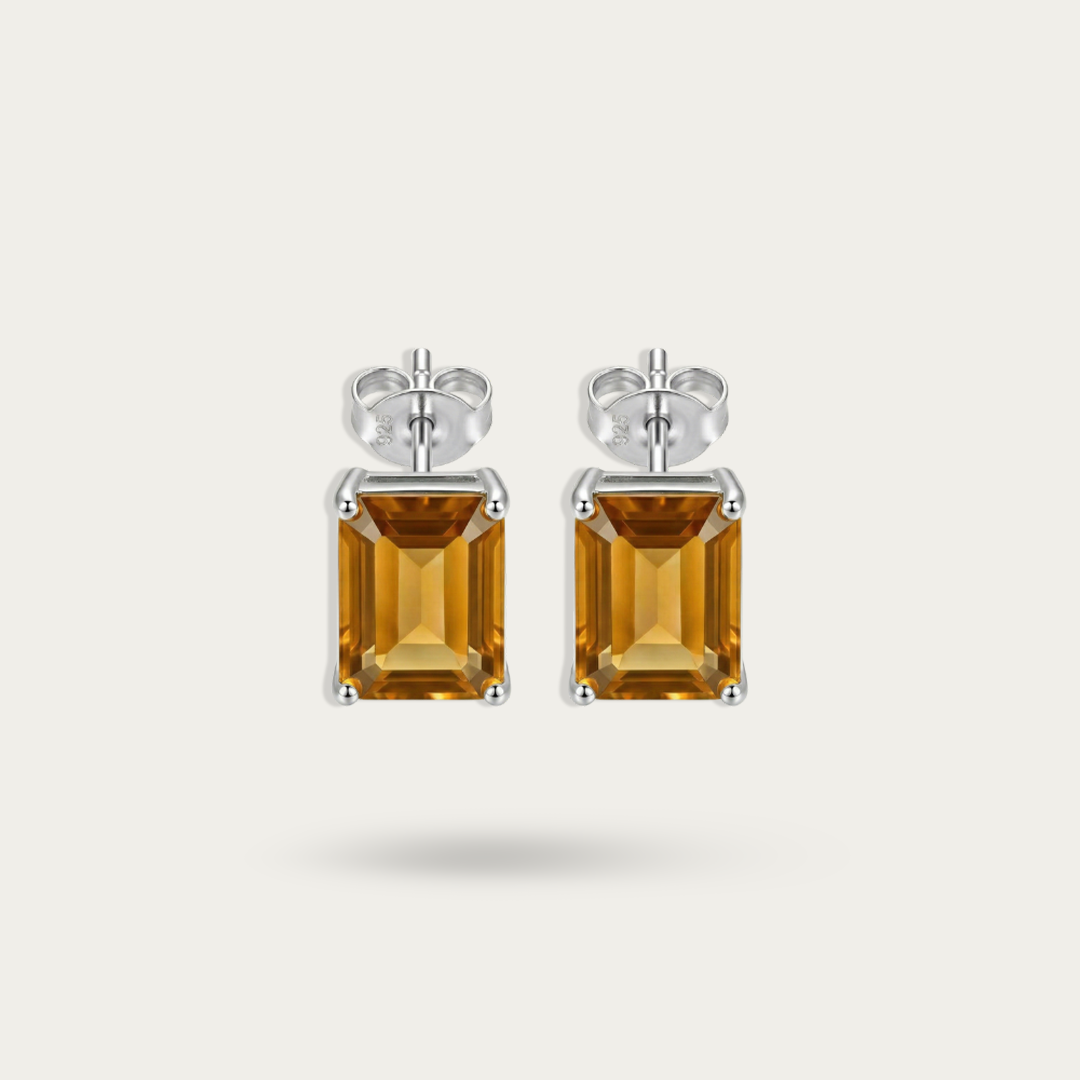 Blisse Allure 925 Sterling Silver Citrine Stud Earrings