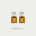 Blisse Allure 925 Sterling Silver Citrine Stud Earrings