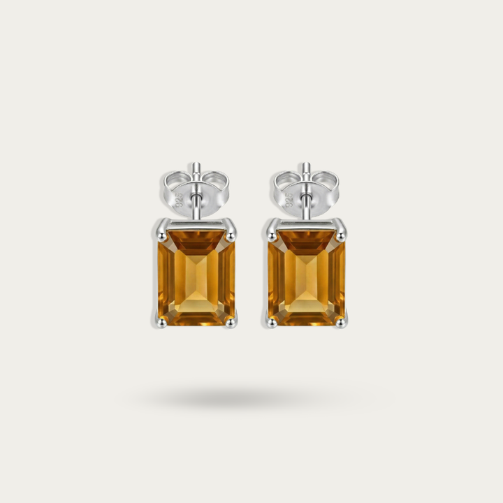 Blisse Allure 925 Sterling Silver Citrine Stud Earrings