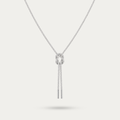 Blisseallure 925 Sterling Silver Tied Knot Mesh Lariat Necklace for Women