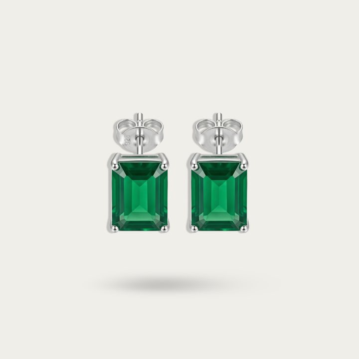 Blisse Allure 925 Sterling Silver Green Onyx Stud Earrings