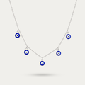 Blisseallure 925 Sterling Silver Multi Evil Eye Charm Necklace for Women