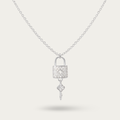 Blisse Allure Sterling Silver Padlock with Key Necklace