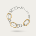 Two Tone Pear Shaped link Bracelet