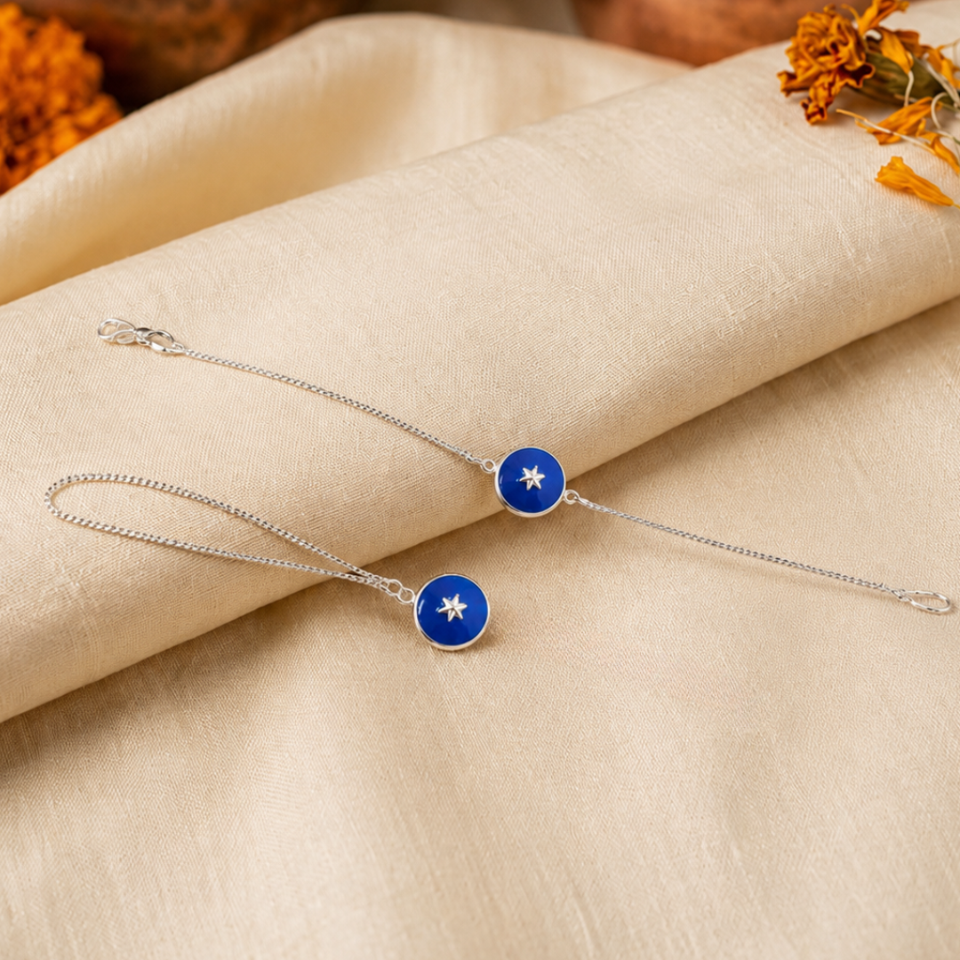 Blisse Allure Sterling Silver Evening Star Rakhi and Lumba Combo