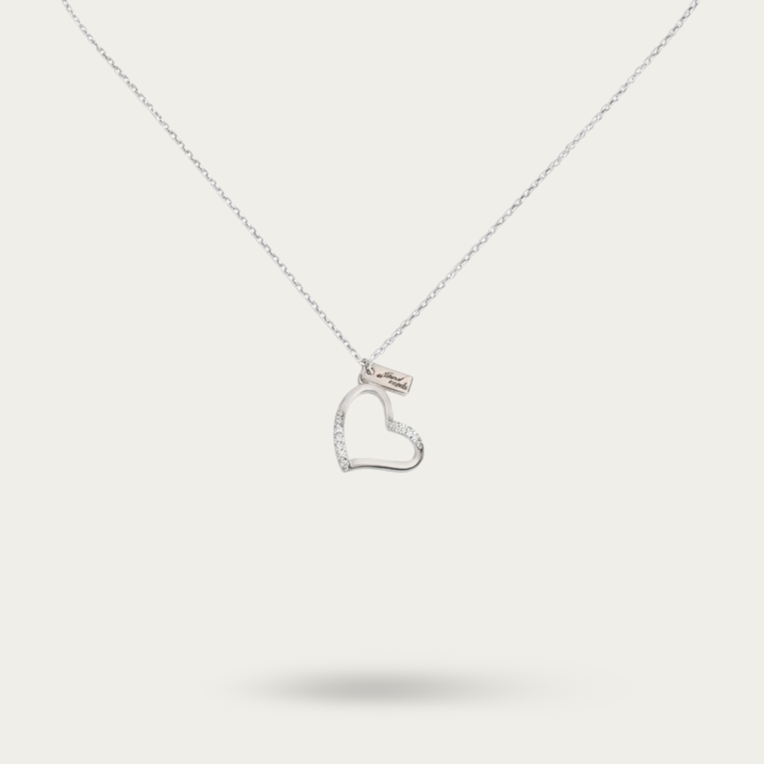 Blisse Allure Sterling Silver Big Heart Pendant Necklace