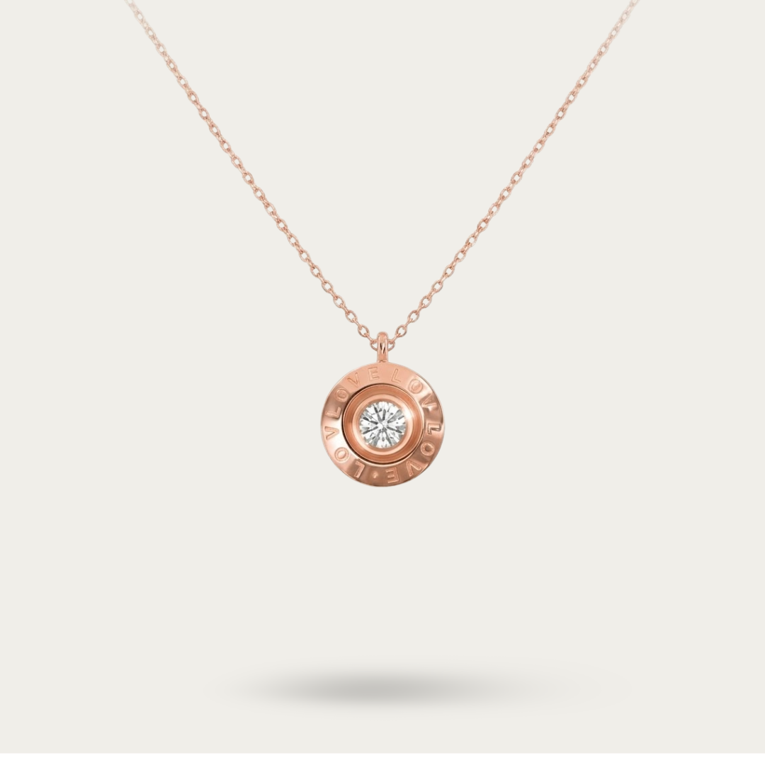 Blisse Allure Rose Gold Love Pendant Necklace
