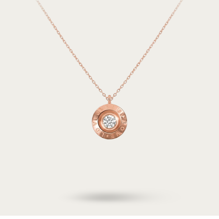 Blisse Allure Rose Gold Love Pendant Necklace