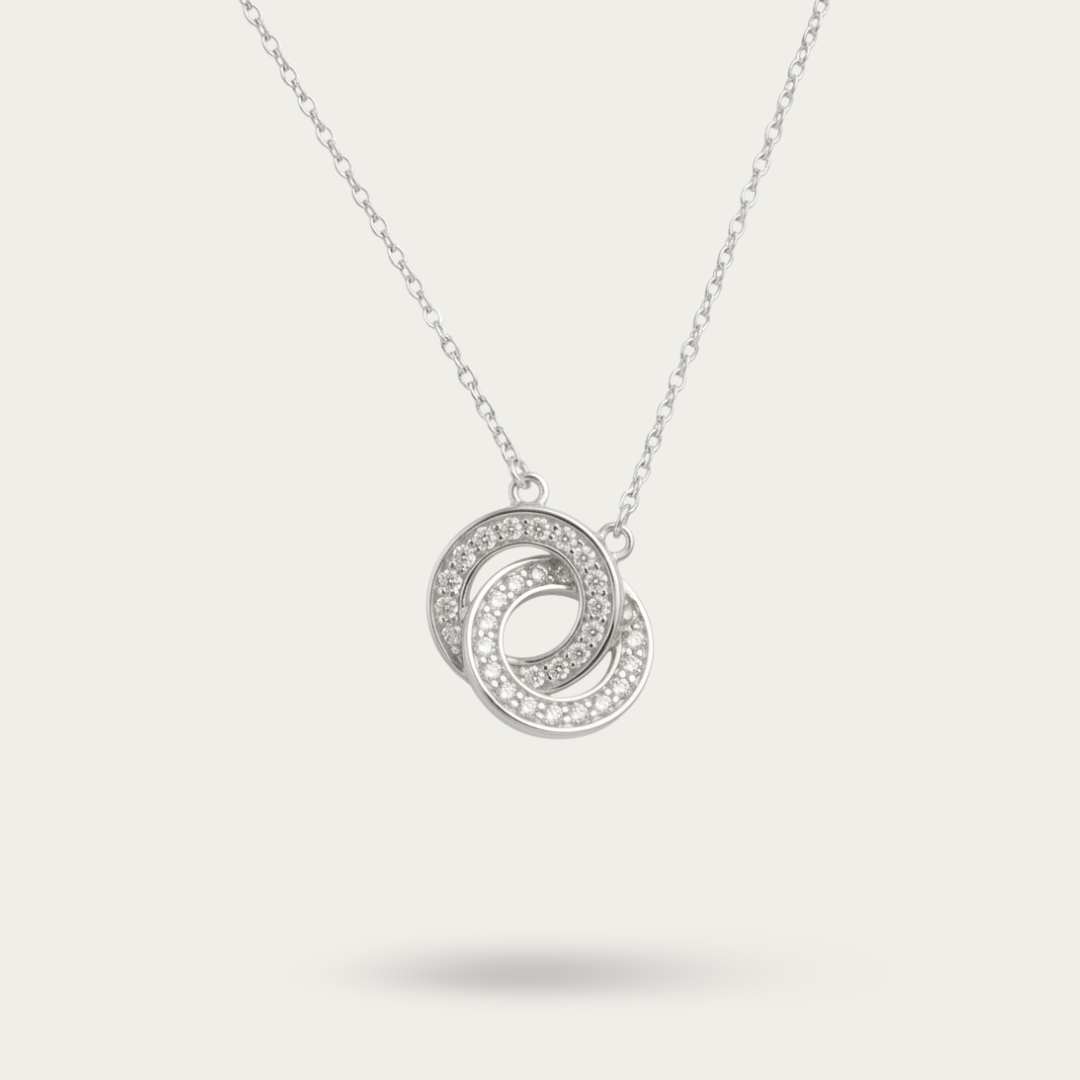 Blisse Allure Sterling Silver Together Forever Pendant Necklace