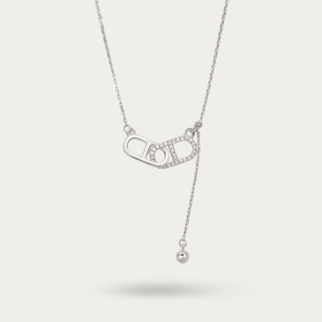 Blisse Allure Sterling Silver Interlinked Pop Tab Lariat Necklace
