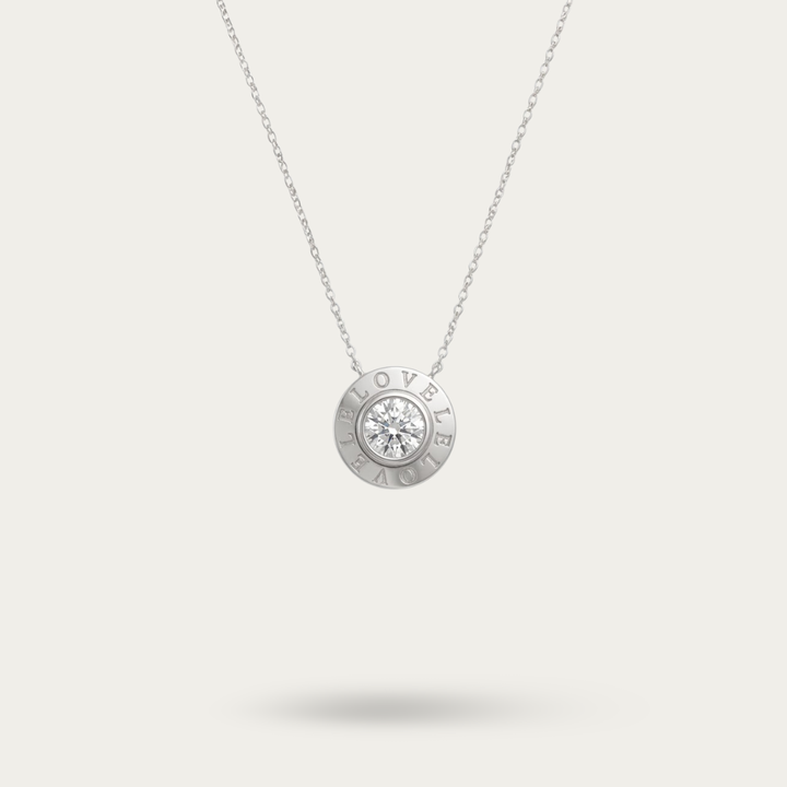 Blisse Allure Sterling Silver Love Pendant Necklace