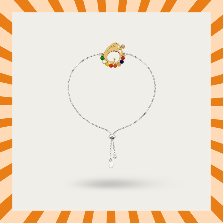Blisse Allure 925 sterling silver Navratna Ganesha Rakhi for brother