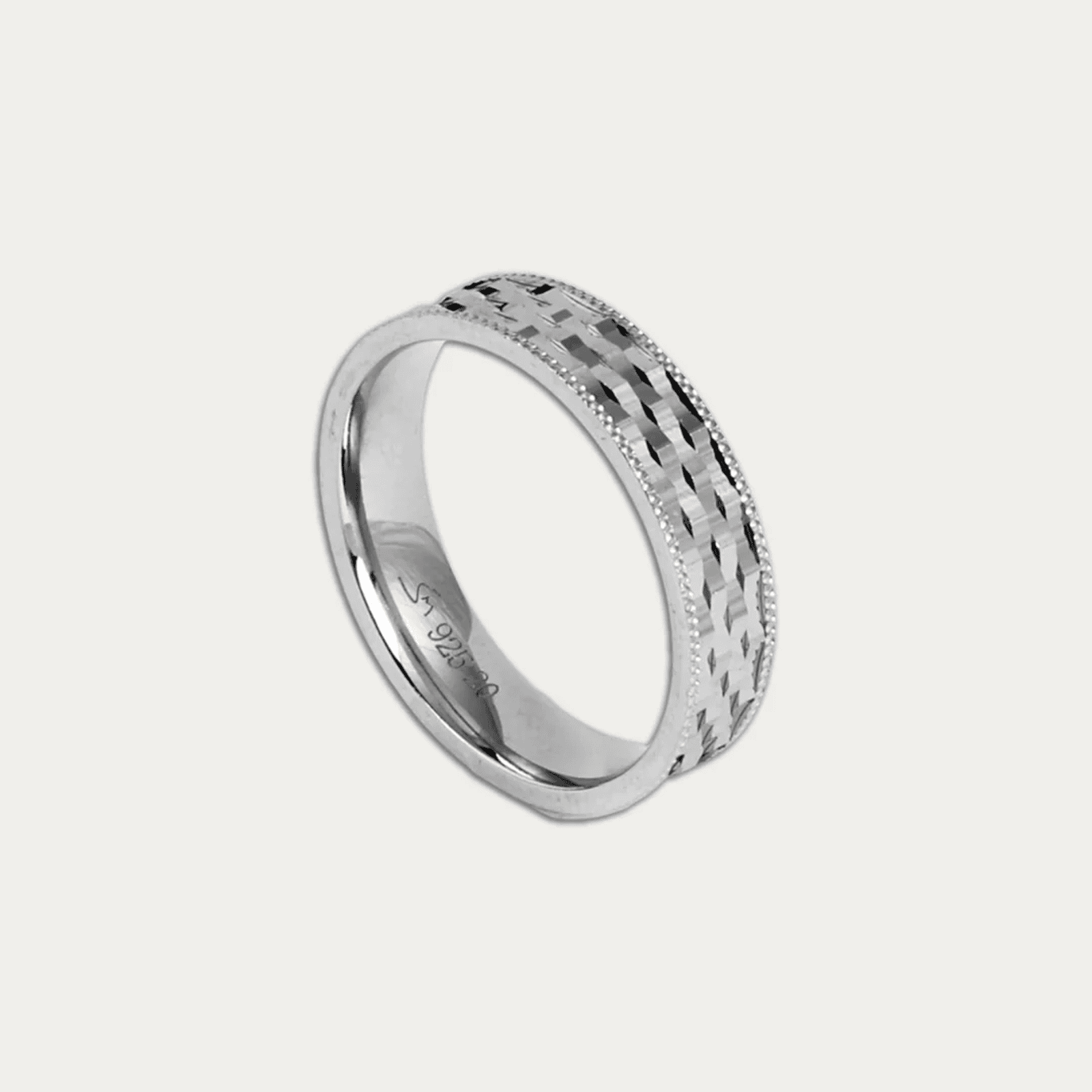 Ring with Diamond-Cut Pattern - Blisseallure.in