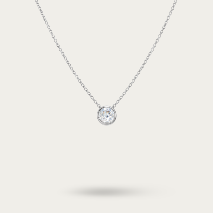 Blisse Allure Sterling Silver Bezel set Pendant Necklace