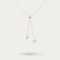Blisse Allure Sterling Silver Dual Circular Drop Necklace