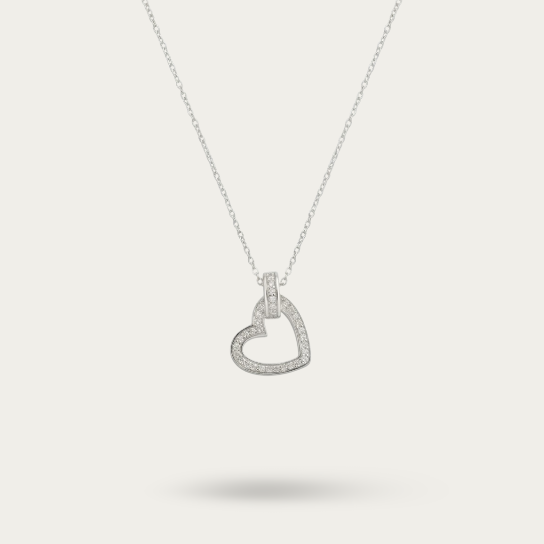 Blisse Allure Sterling Silver Heart Pendant Necklace
