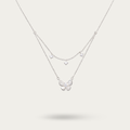 Blisse Allure Sterling Silver Butterfly Motif Layered Necklace