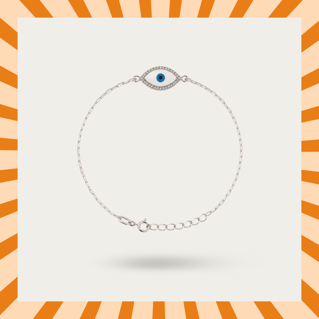 Blisse Allure 925 Sterling Evil Eye Chain Silver Rakhi For brother.