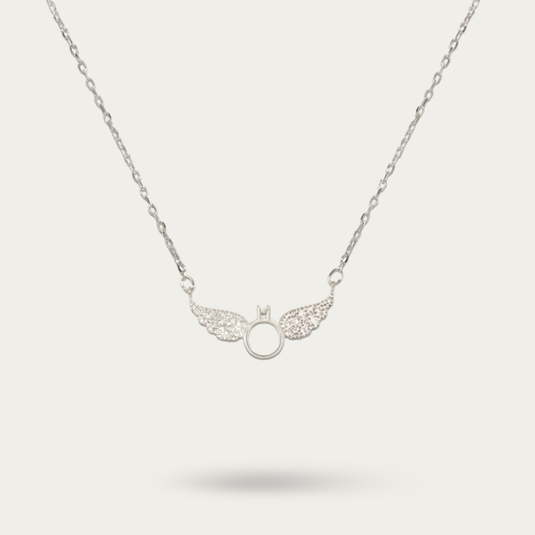 Blisse Allure Sterling Silver Angelic Wings Ring Pendant Necklace