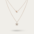 Celestial sterling silver rose gold plated layered necklace