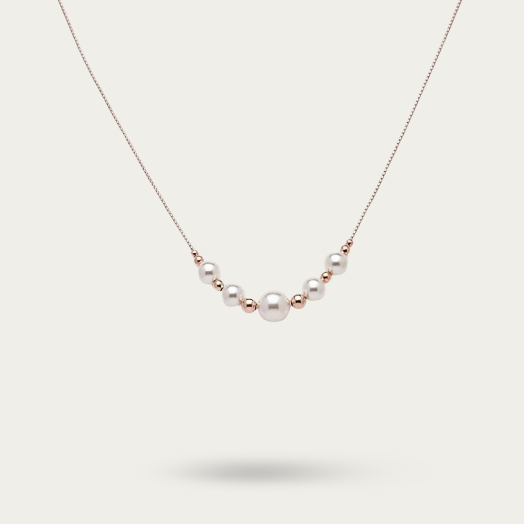 Pearl Necklace in Rose Gold finish