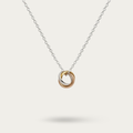Blisse Allure Sterling Silver Necklace with 3 tone detachable rings.
