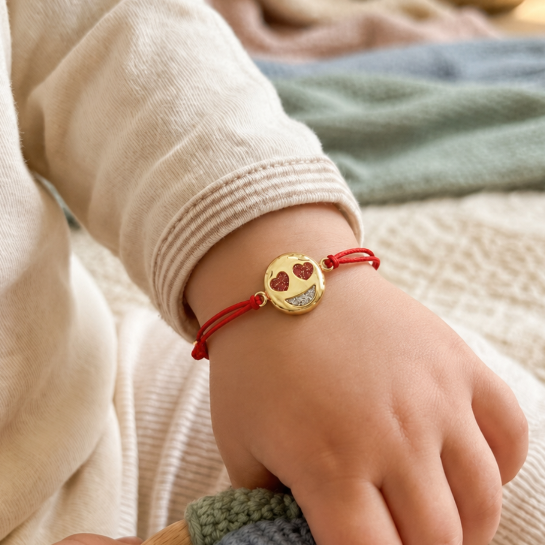 Blisse Allure 925 sterling Cute Heart Smiley emoji silver rakhi for brother