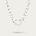 Magnificent sterling silver classic rose gold layered queens necklace.