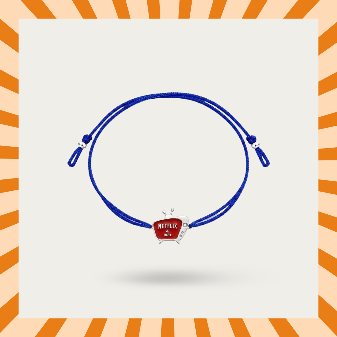 Blisse Allure 925 sterling Netflix and Bro Silver Rakhi for brother
