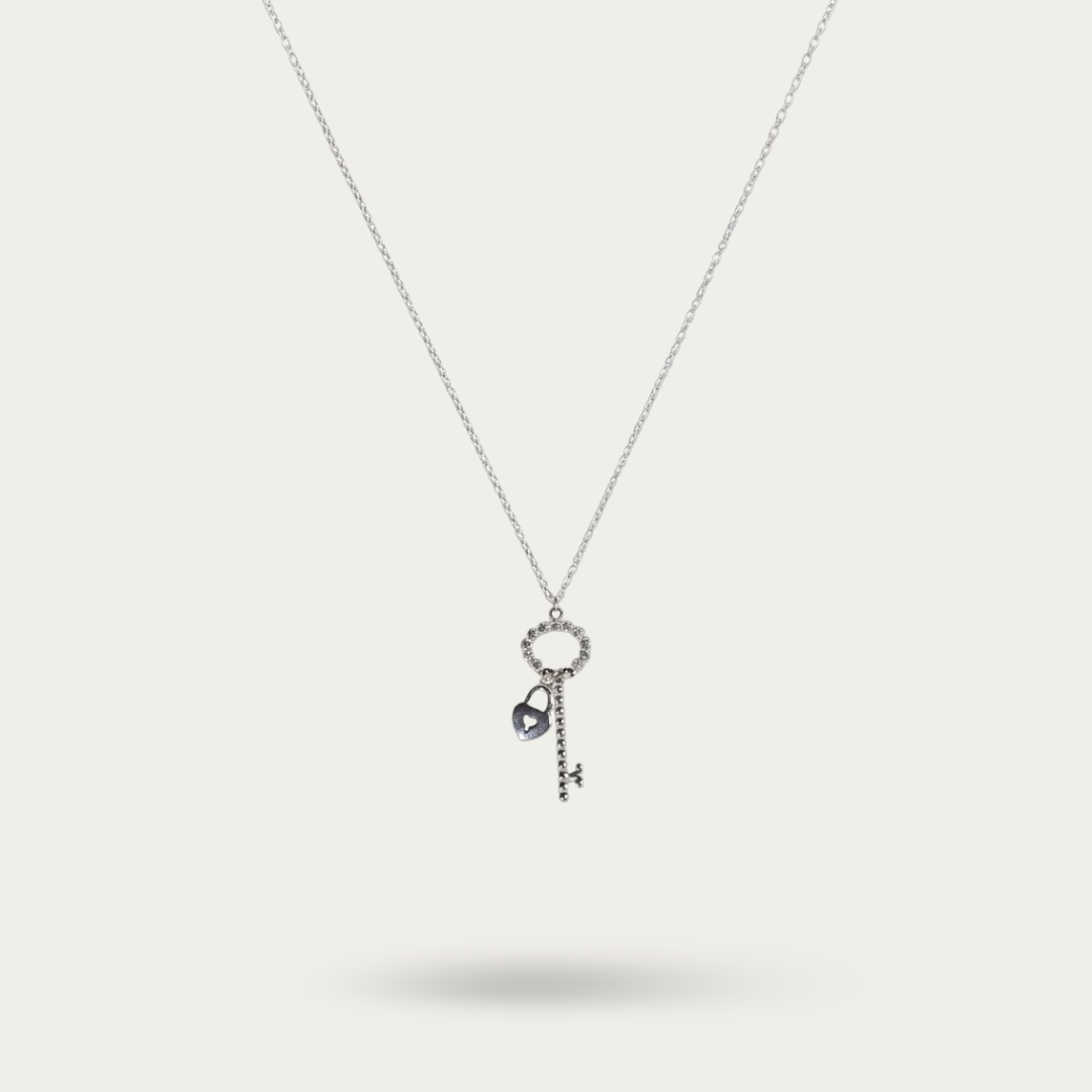 Blisse Allure Sterling Silver Necklace with a Key Pendant
