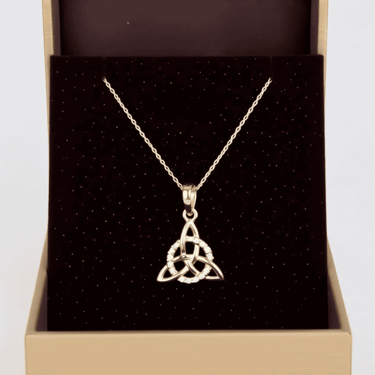 Celtic Triangle Knot Gold Pendant
