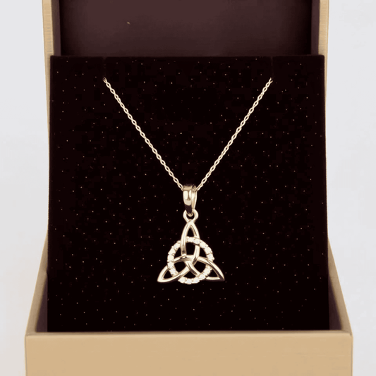 Celtic Triangle Knot Gold Pendant