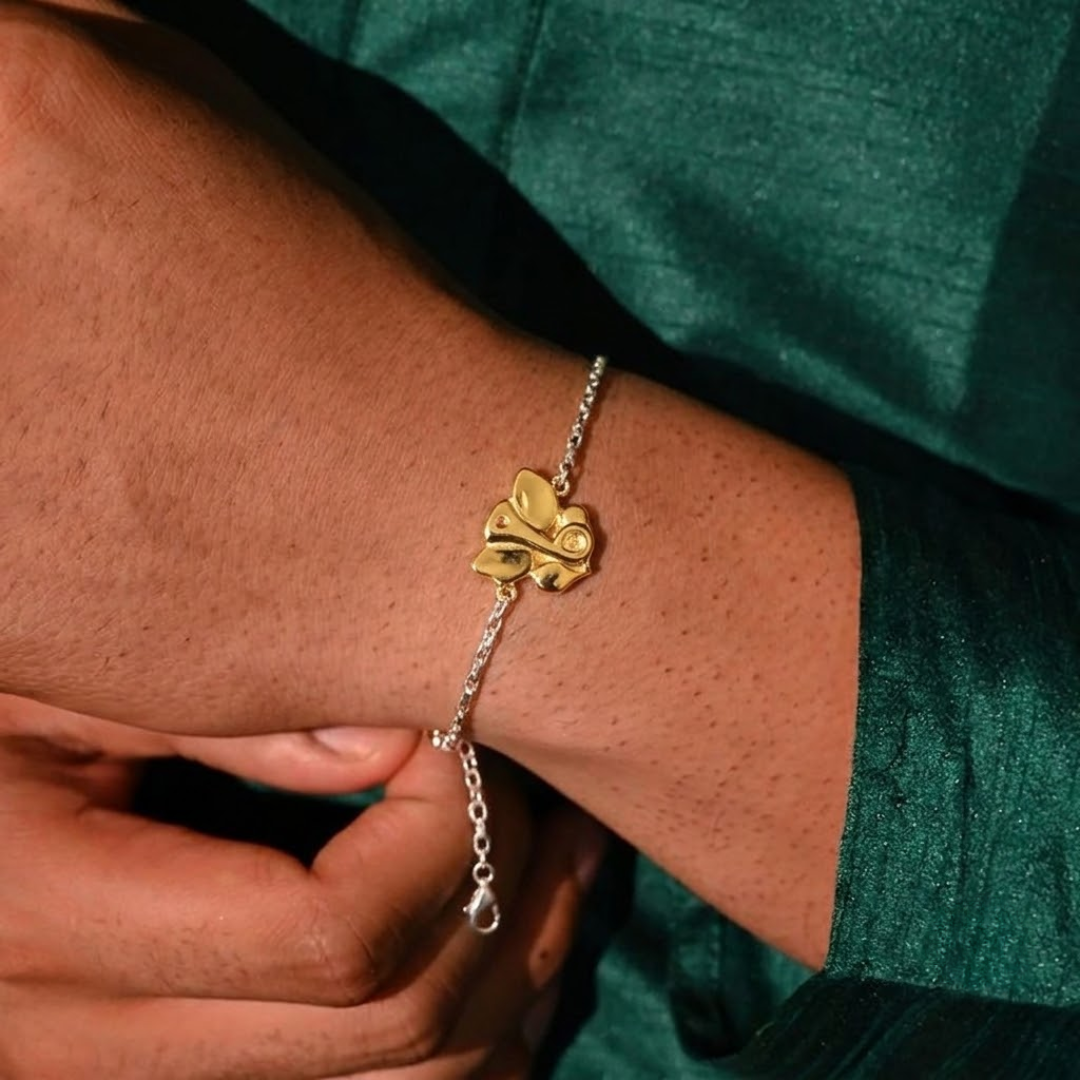 Blisse Allure Sterling Silver Ganesh rakhi for your brother