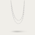 Sterling silver classic double layered necklace
