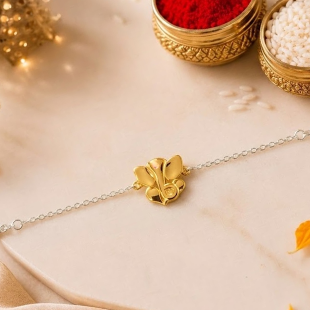 Blisse Allure Sterling Silver Ganesh rakhi for your brother